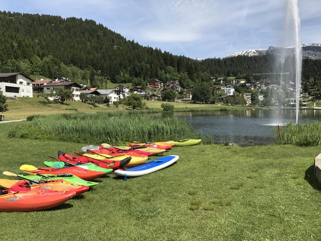 Ferienwohnung Laax mit Traumblick, großem Balkon und Terrasse Exterior foto